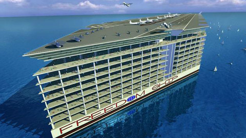 世界最大海上浮城,比航母大30倍,建有机场,全球巡航